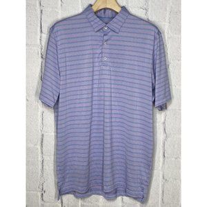 johnnie-O Purple and Blue Striped Polo Shirt